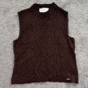 Vintage St. John Sport Sleeveless Brown Knit Top - Size Small